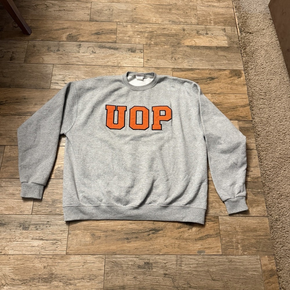 Vintage Champion University Of The Pacific Grey Sweater Men's 2XL UOP Tigers